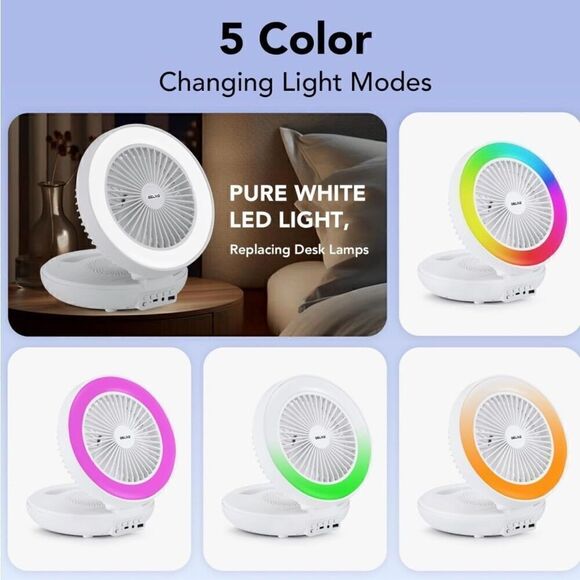 New Wireless Bluetooth Speaker With Desk 3 Speed Fan Rechargeable Indoor Outdoor - Picture 2 of 6